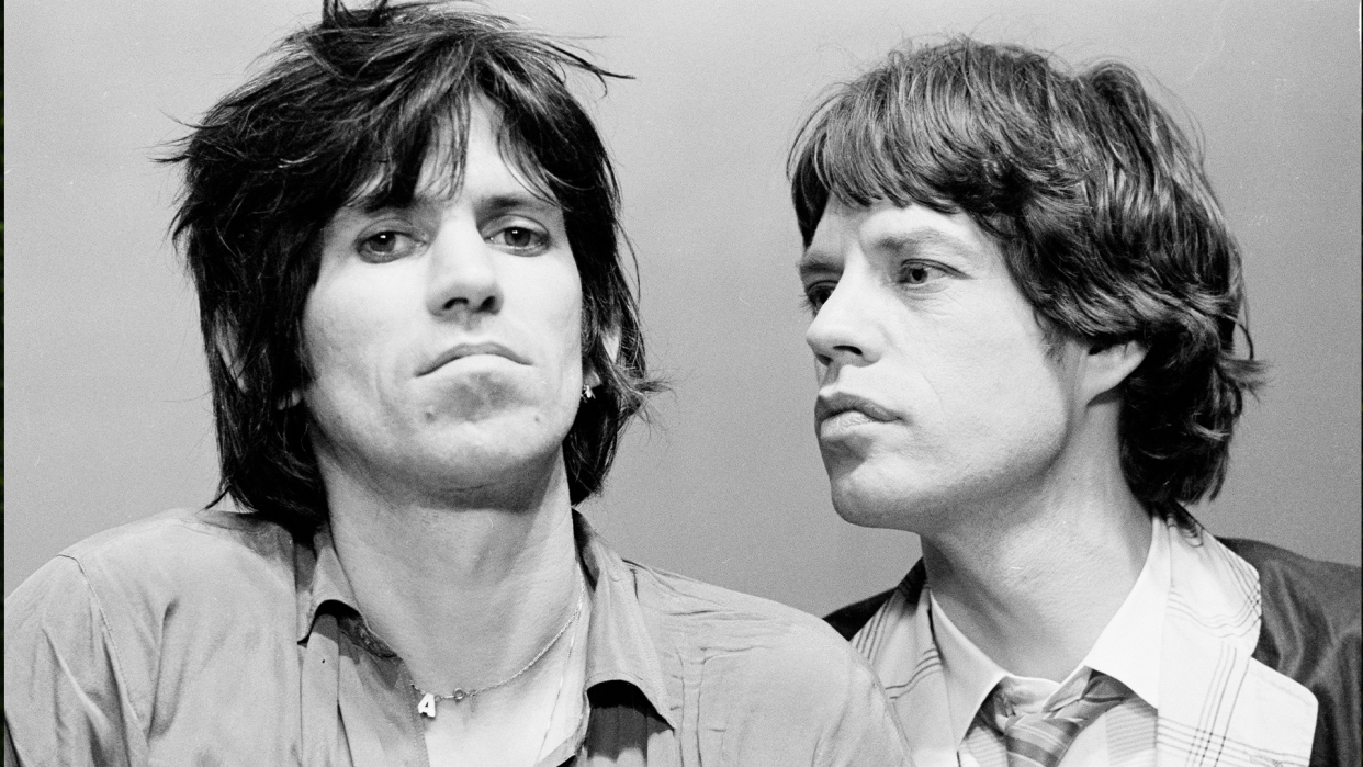 Keith Richards and Mick Jagger of the Rolling Stones in New York, May 1978. (Phot:  Michael Putland/Getty Images)