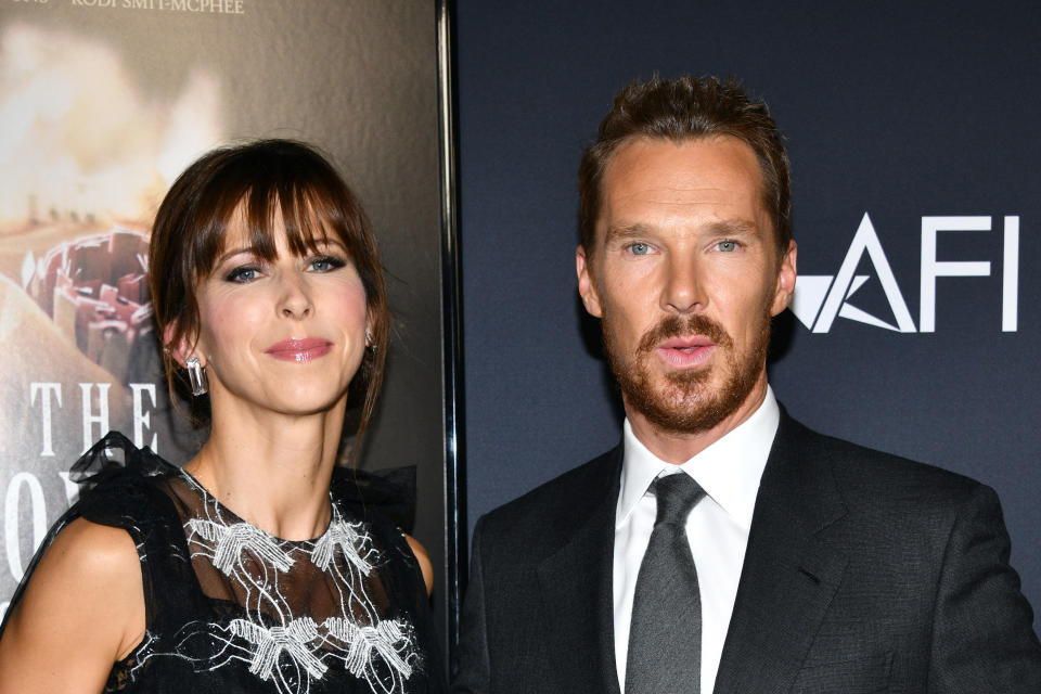 HOLLYWOOD, CALIFORNIA - NOVEMBER 11: Sophie Hunter and Benedict Cumberbatch attend the official screening of Netflix's 