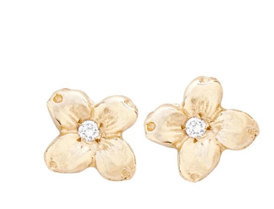 <p>Delicate gold flower studs that will shimmer wherever she goes.</p><p><em>Dogwood Stud Earrings With Diamond, $250.com. <a rel="nofollow noopener" href="https://helenficalora.com/collections/earrings/products/dogwood-studs-with-diamond?mbid=synd_yahooentertainment" target="_blank" data-ylk="slk:helenficalora.com;elm:context_link;itc:0;sec:content-canvas" class="link ">helenficalora.com</a></em></p>