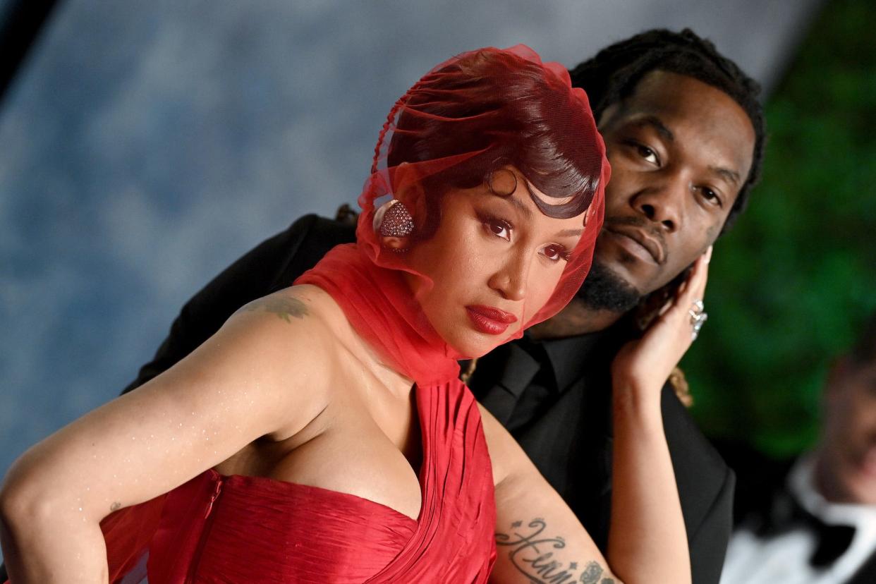 Cardi B and Offset attend the 2023 Vanity Fair Oscar Party hosted by Radhika Jones at Wallis Annenberg Center for the Performing Arts on March 12, 2023 in Beverly Hills, California.
