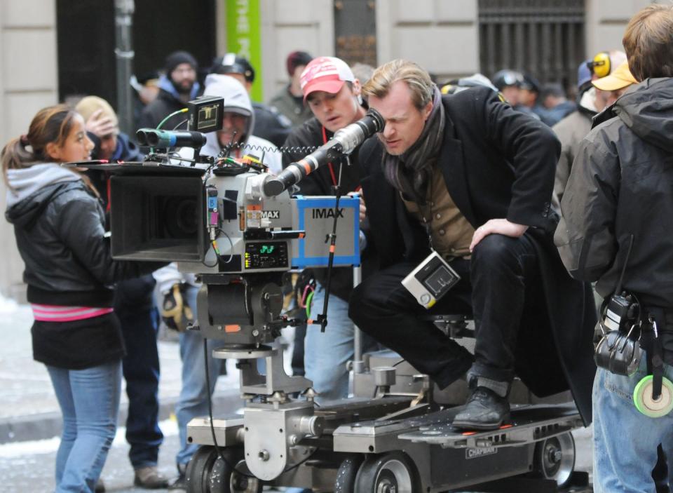 Christopher Nolan on the set of 'The Dark Knight Rises', 2011