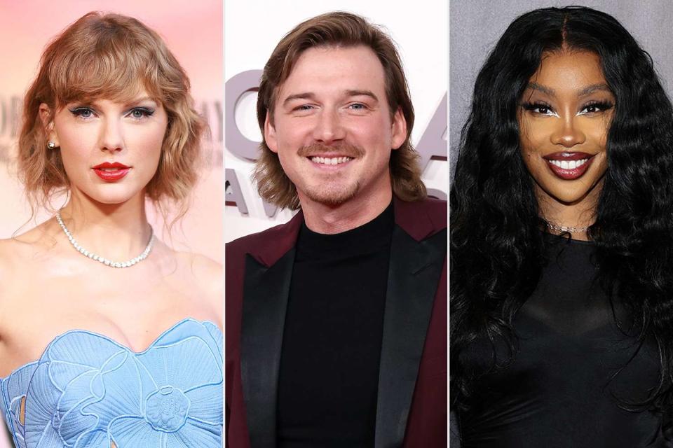 <p>Matt Winkelmeyer/Getty; Taylor Hill/FilmMagic; Dimitrios Kambouris/Getty </p> Taylor Swift; Morgan Wallen; SZA