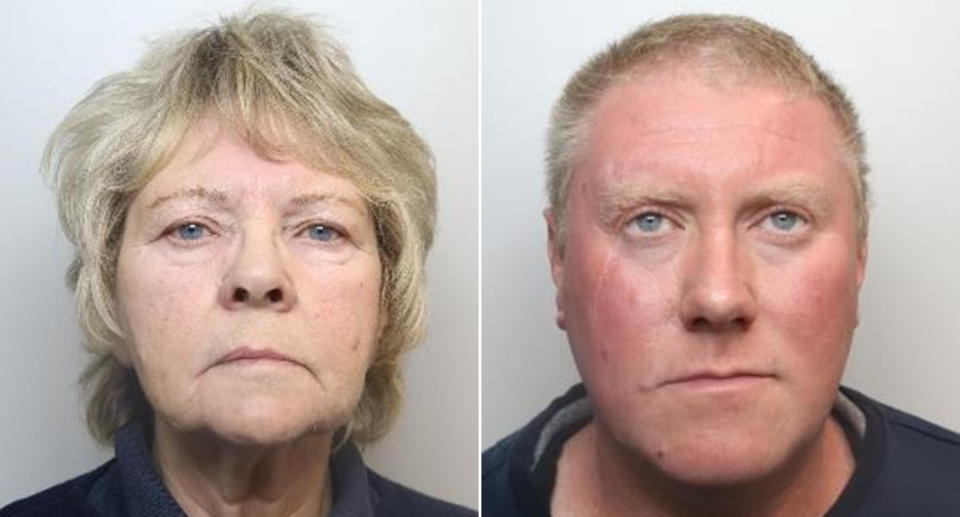 A jury at Sheffield Crown Court found Scott Dawson, 41, right, and his mother Carol Dawson, 71, guilty of murder (PA_