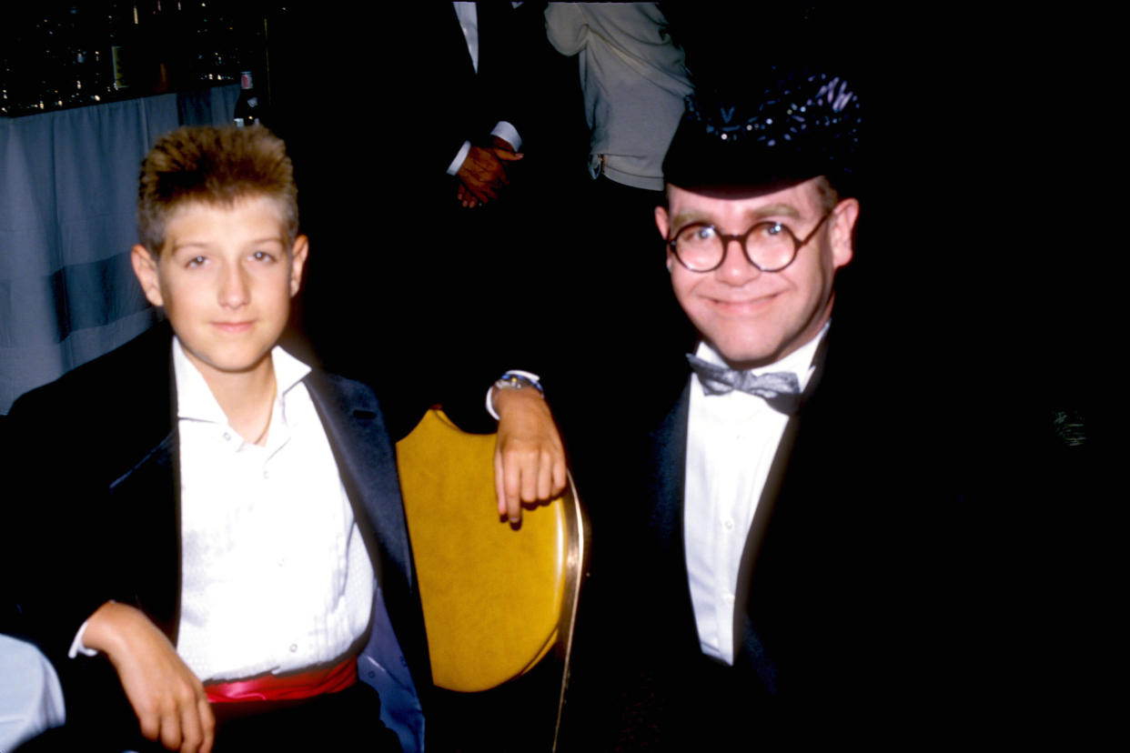 Ryan White and Elton John in the 1980s. (Photo: L. Cohen/WireImage)