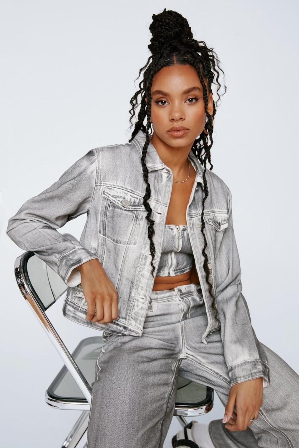 <p><a href="https://go.redirectingat.com?id=74968X1596630&url=https%3A%2F%2Fwww.nastygal.com%2Fdistressed-metallic-coated-denim-jacket%2FBGG13002-163-56.html%3FistCompanyId%3Dc0be3c48-e653-4c39-b0ef-f608859d9f17%26istFeedId%3D6391ec2f-cb91-4734-b4e8-dc6e630eb98c%26istItemId%3Drplxmwqit%26istBid%3Dt%26gclid%3DEAIaIQobChMIpqSm--Le_gIVT-7jBx2_PQewEAQYASABEgLtb_D_BwE%26gclsrc%3Daw.ds&sref=https%3A%2F%2F" rel="nofollow noopener" target="_blank" data-ylk="slk:Shop Now;elm:context_link;itc:0;sec:content-canvas" class="link ">Shop Now</a></p><p>Distressed Metallic Coated Denim Jacket</p><p>$52.80</p><p>nastygal.com</p><span class="copyright">Nasty Gal</span>