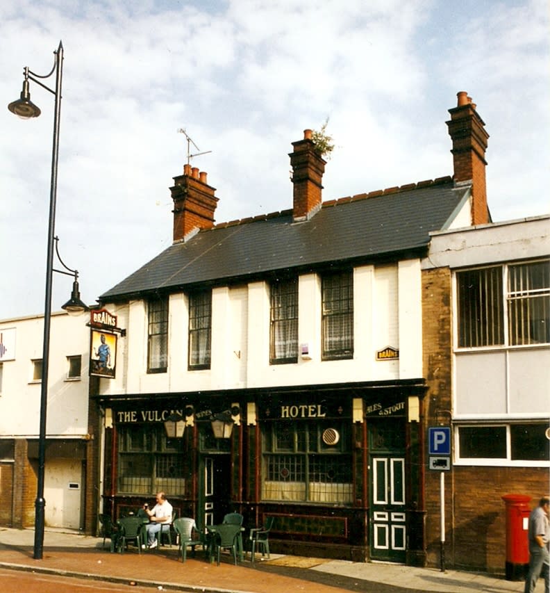 A beloved pub was knocked down - and moved brick-by-brick ten miles to be rebuilt inside a MUSEUM.  The Vulc<an pub served generations of boozers in Cardiff for more than 160 years only to be demolished for a shopper's car park.  More than 5,000 campaigners signed a petition to save it - and now their wish will come true.  Pictured here being rebuilt at St Fagans museum.  Â© WALES NEWS SERVICE    