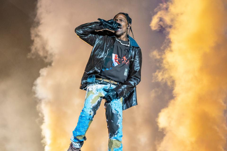 Travis Scott performs during 2021 Astroworld Festival at NRG Park on November 05, 2021 in Houston, Texas.