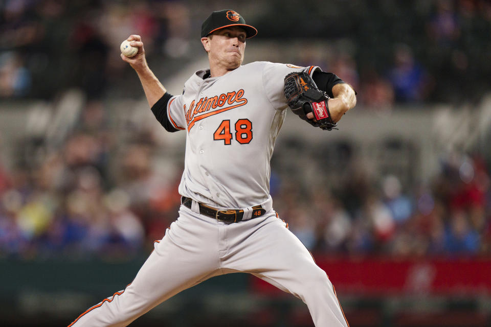 Kyle Gibson was Baltimore's Opening Day starter in 2023. (Photo by Ben Ludeman/Texas Rangers/Getty Images)