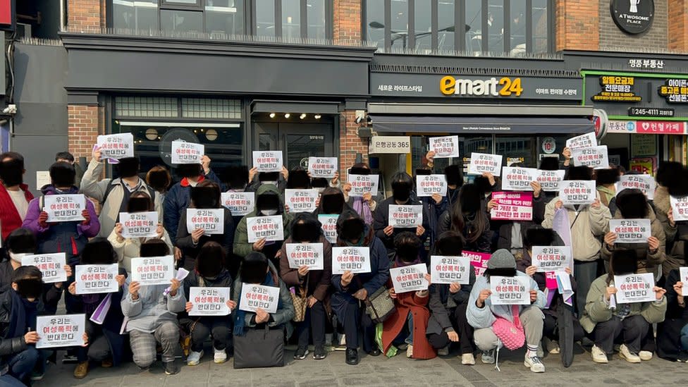 Women protesting against the sex festival