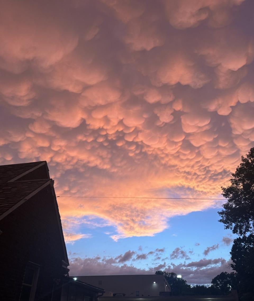 Mammatus clouds put on a show Sunday evening across New Jersey and the Delaware Valley region, and as far south as northern Delaware..