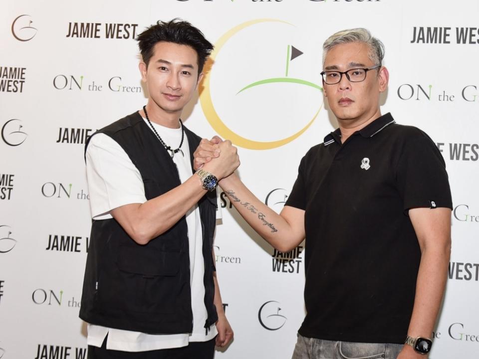 ▲左起Darren 邱凱偉擔任JAMIE WEST品牌摯友、JAMIE WEST台灣區品牌總代理洪獻聰。（圖／On the Green提供）