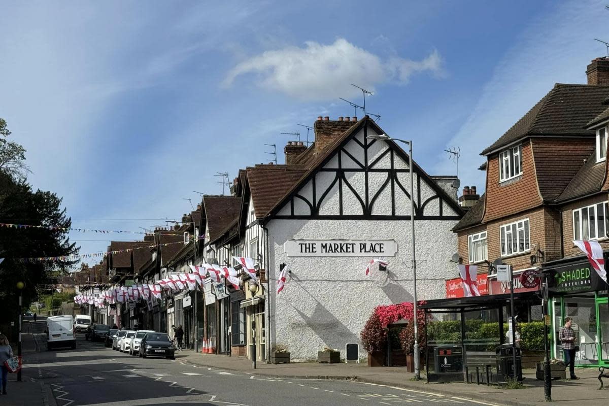 The High Street Chalfont St Peter is getting into the St George's Day spirit <i>(Image: Chalfont St Peter Chamber of Commerce)</i>