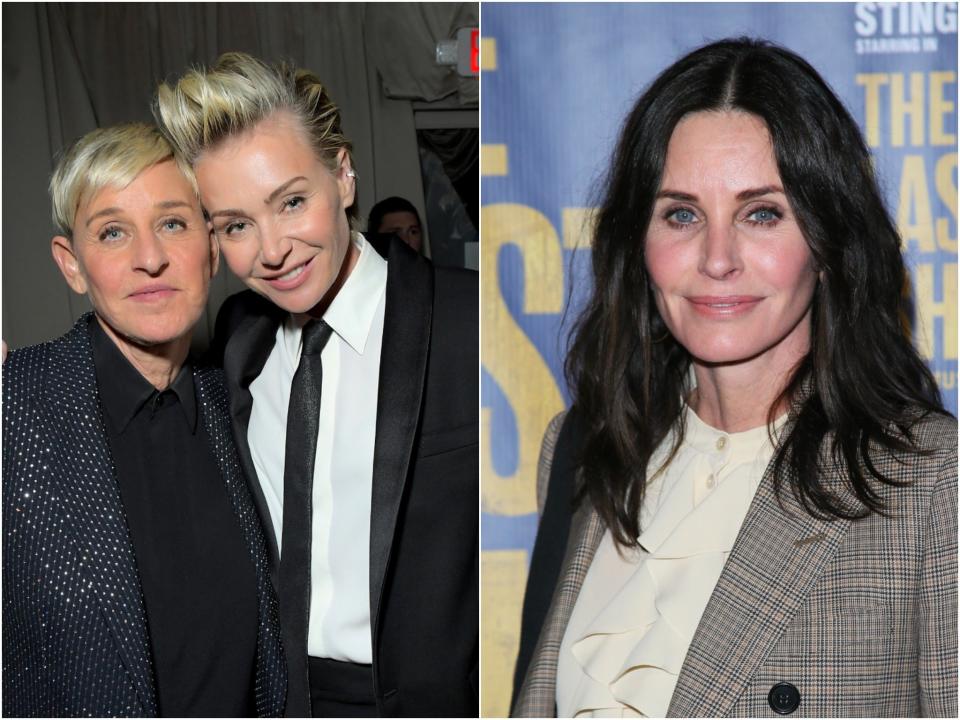 Ellen DeGeneres Portia de Rossi Courteney Cox (Getty)