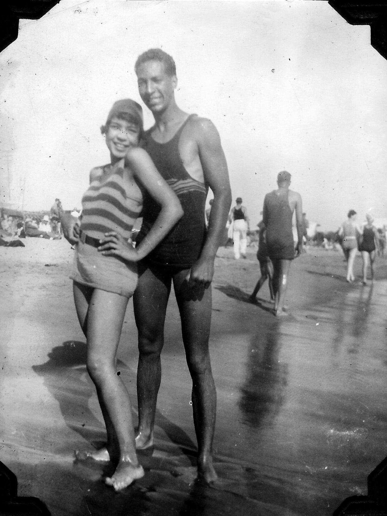 Margie Johnson and John Pettigrew in Manhattan Beach in 1927, before Bruce's Beach, the first Black-owned resort on the West Coast, was taken from its owners.