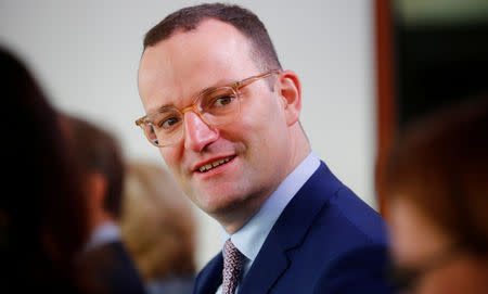 FILE PHOTO: German Health Minister Jens Spahn arrives for a cabinet meeting at the Chancellery in Berlin, Germany, October 24, 2018. REUTERS/Hannibal Hanschke/File Photo