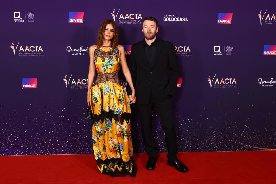 Joel Edgerton and girlfriend Christine Centenera looked stunning together. Photo: Getty
