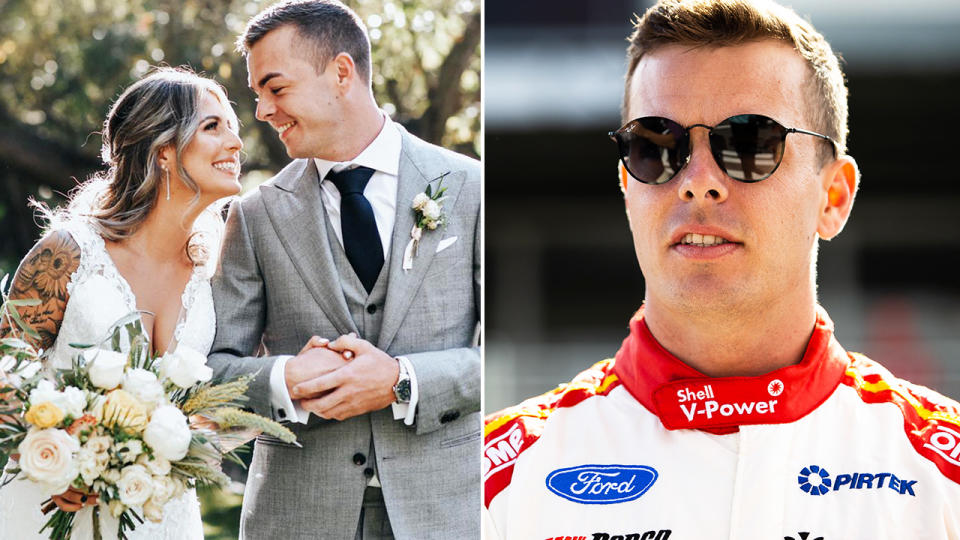 Scott McLaughlin, pictured here with wife Karly after they were married in 2019.