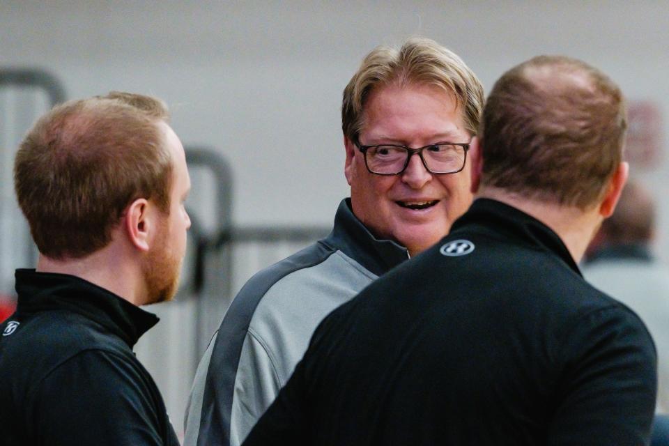 Dover boys' basketball head coach Bob Von Kaenel has coached the Crimson Tornadoes for the past 33 seasons. He has 741 coaching wins in his career, which includes 11 years at Tusky Valley.