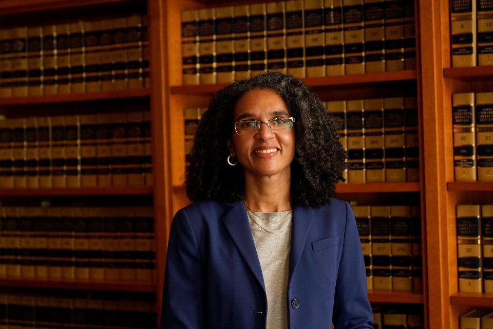 Leondra Kruger, an associate justice of the Supreme Court of California, poses for photos in San Francisco, Thursday, Feb. 3, 2022.