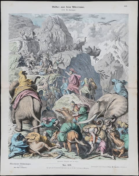 Hannibal marched from Spain to Italy with up to 50,000 men – and some 40 elephants - Credit: getty