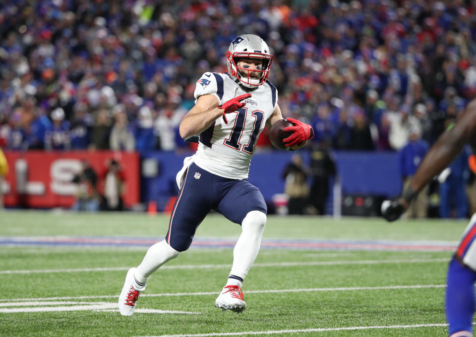 The NFL fined Patriots wide receiver Julian Edelman for an unnecessary roughness penalty he received last week in their win against the Bills. (Tom Szczerbowski/Getty Images)