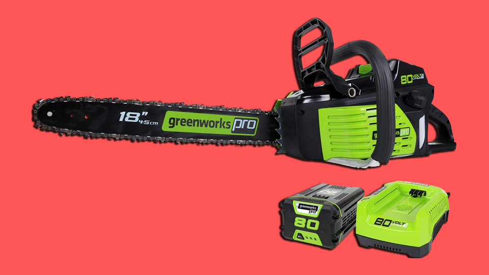 Greenworks PRO 18-Inch 80V Cordless Chainsaw. (Photo: Amazon/Yahoo Lifestyle)
