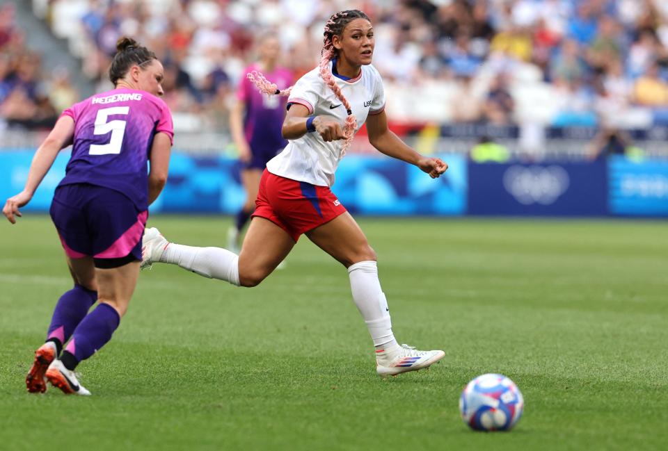 Trinity Rodman has three goals entering the semifinal match against Germany.