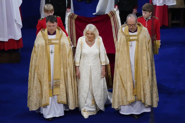 Andrew Matthews - WPA Pool/Getty Images Queen Camilla's grandsons in their role as her Pages of Honor