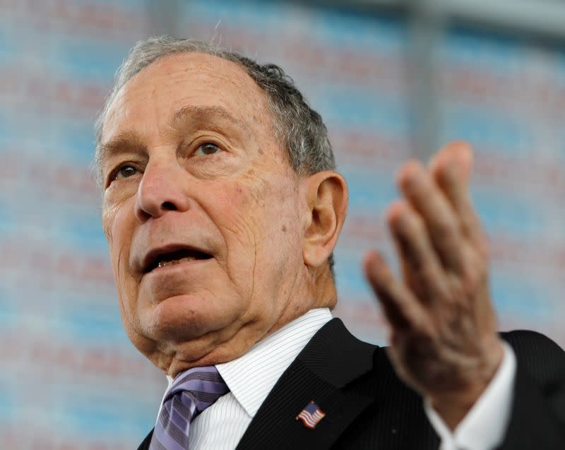 FILE PHOTO: Democratic presidential candidate Bloomberg at campaign event in Raleigh, North Carolina