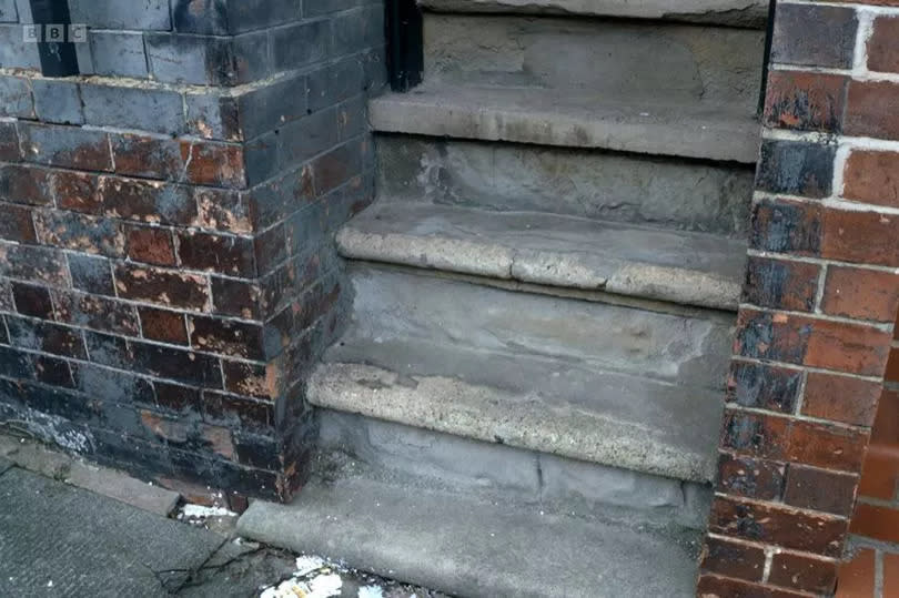 The steps before being replaced -Credit:BBC