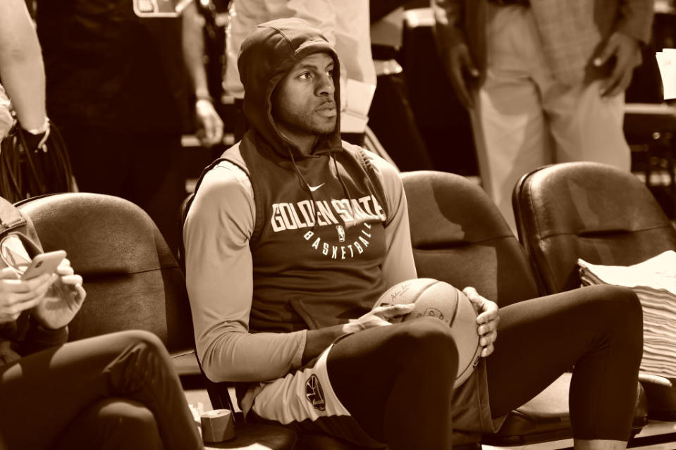 An awful lot could depend on the health of Andre Iguodala’s left leg. (Getty)