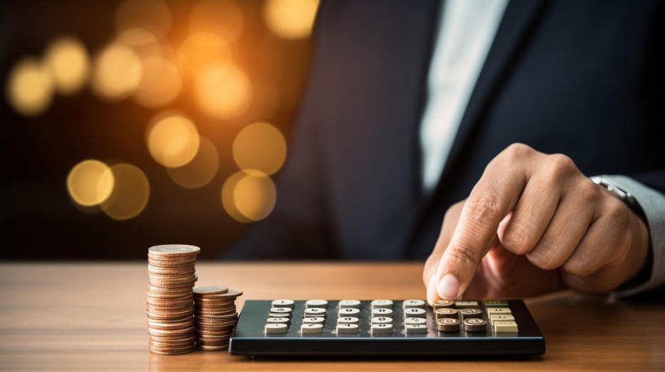 An investor holding a check representing the dividends paid out by the investment trust.