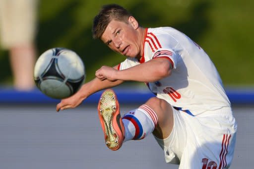 Russia's forward Andrei Arshavin, seen here in action on May 29, during a friendly match against Lithuania, in Nyon, in preparation for the Euro 2012 championship, which will take place in Poland and Ukraine from June 8 to July 1