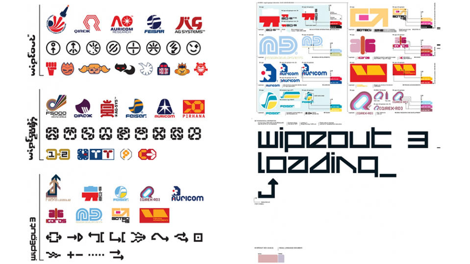 Wipeout team logos designed by The Designers Republic