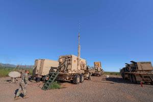 Integrated Battle Command System (IBCS) equipment emplaced for testing at White Sands Missile Range, New Mexico. (Photo Credit: U.S. Army)