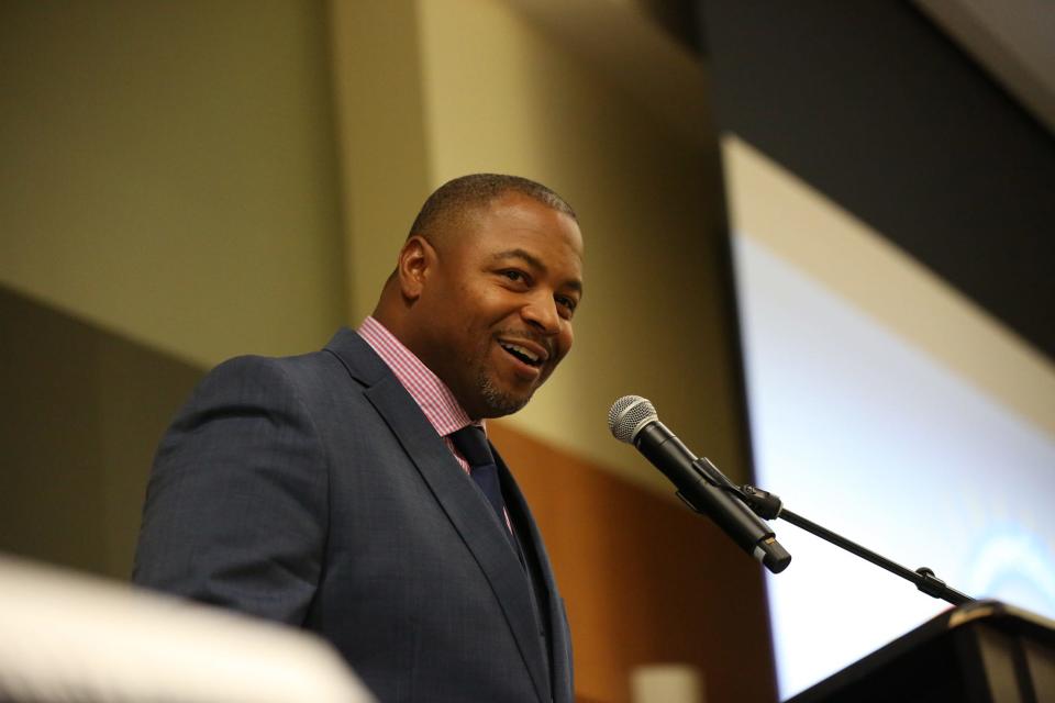 The 2020 Gaston County Sports Hall of Fame banquet was held on October 16, 2021 at the Gastonia Conference Center. Bessemer City's Phillip Crosby was honored as one of the inductees. (Brian Mayhew / Special to the Gazette)