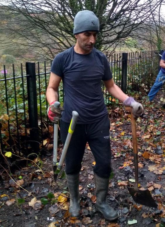 Mumtaz used gardening to help him cope with his mental health condition