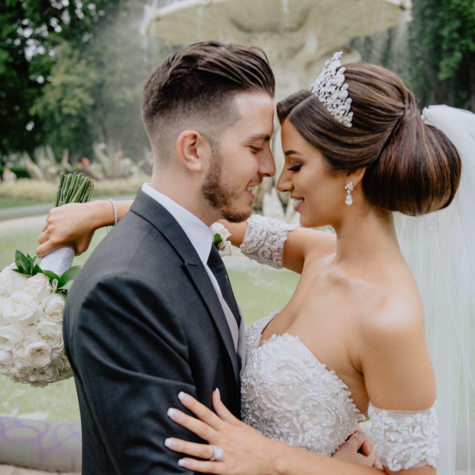 Veton and Lindita Musai are pictured on their wedding day.