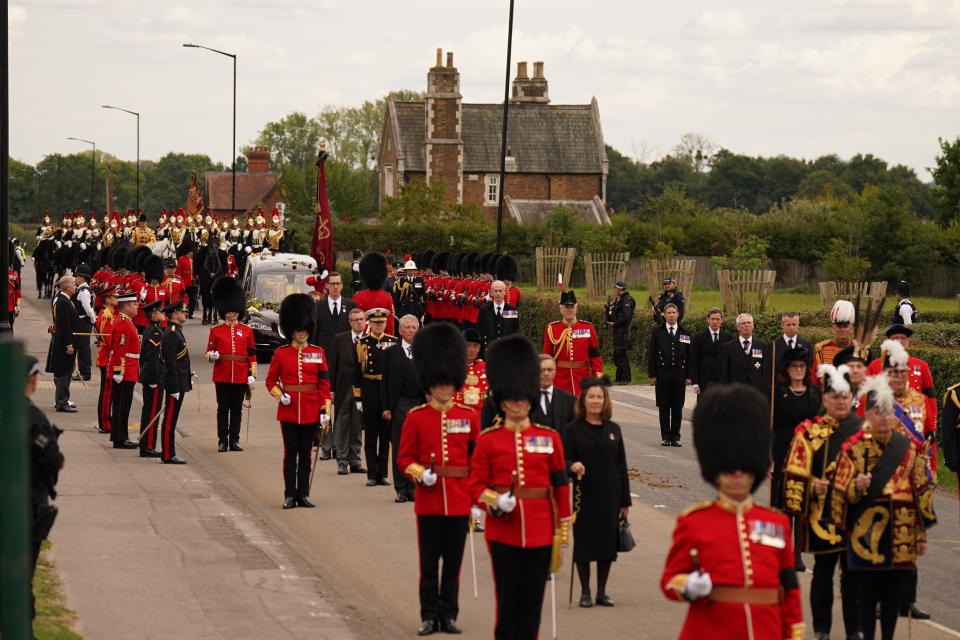 Queen's funeral cortege drives through Windsor