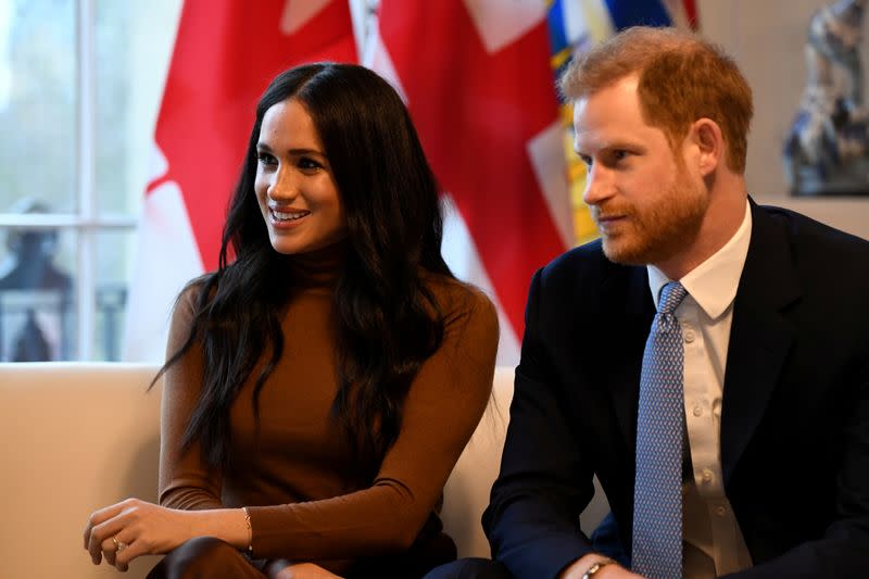 FOTO DE ARCHIVO: El Príncipe Harry y su esposa Meghan, Duquesa de Sussex, visitan la Casa de Canadá en Londres,Reino Unido, el 7 de enero de 2020