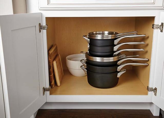 Cookware Pans Storage Insert referee With 4 Angled Drawer Dividers