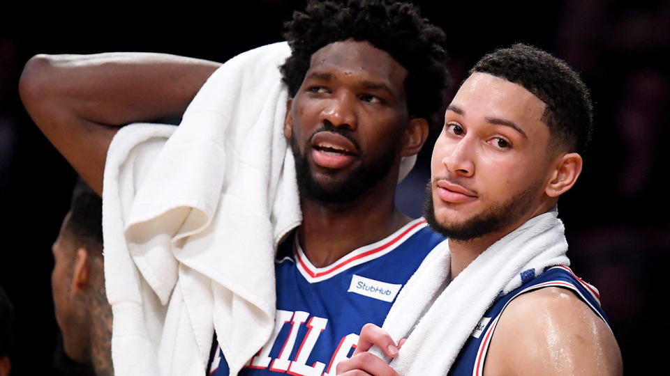 Pictured here, much is expected of stars Ben Simmons and Joel Embiid at the 76ers.