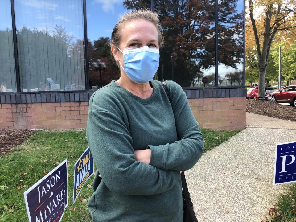 Gretchen Falter votes Democratic in the Virginia governor's race.