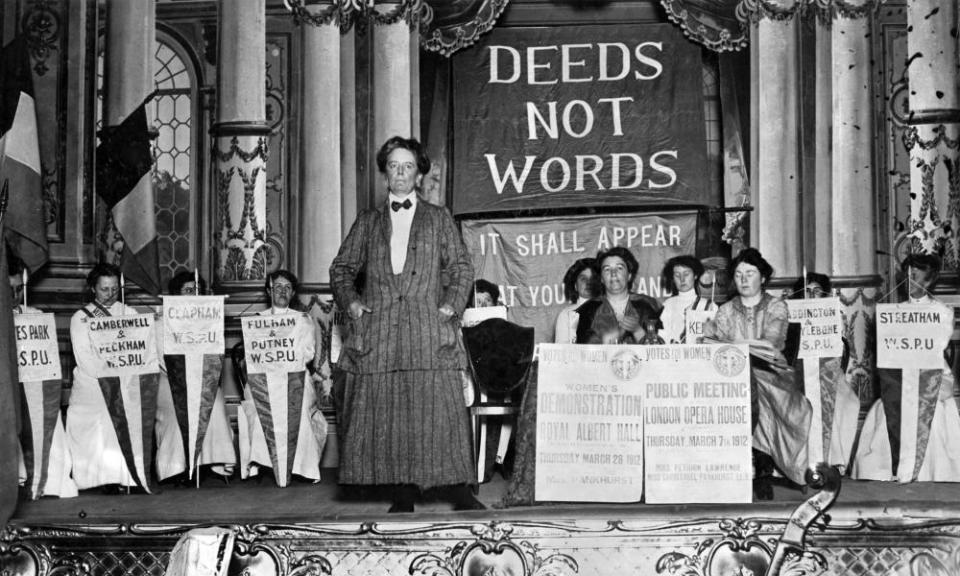 Ethel Smyth at a 1912 meeting of the Women’s Social and Political Union in London.