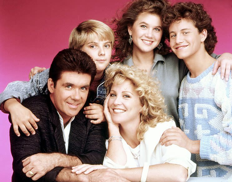 Thicke will forever be remembered as doting dad/psychiatrist Jason Seaver on Growing Pains. The popular comedy ran for seven seasons on ABC and starred Thicke, Joanna Kerns, Kirk Cameron, Tracey Gold, and Jeremy Miller. A young Leonardo DiCaprio joined the cast for the show’s final season. (Credit: Everett Collection)
