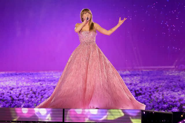 <p>Kevin Mazur/TAS23/Getty Images</p> Swift has recorded the most No. 1 albums of any female artist in Billboard history