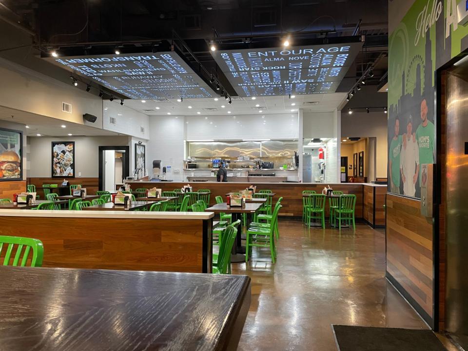 Interior of Wahlburgers Atlanta location