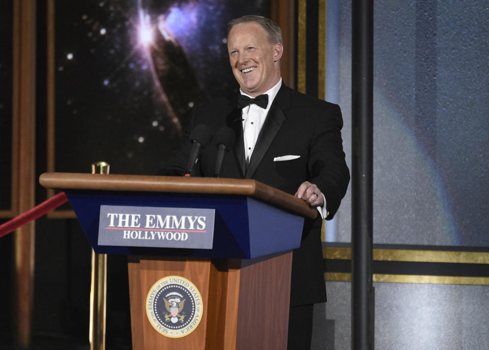 Spicer’s Emmys’ appearance has sparked outrage. Copyright: [Rex]