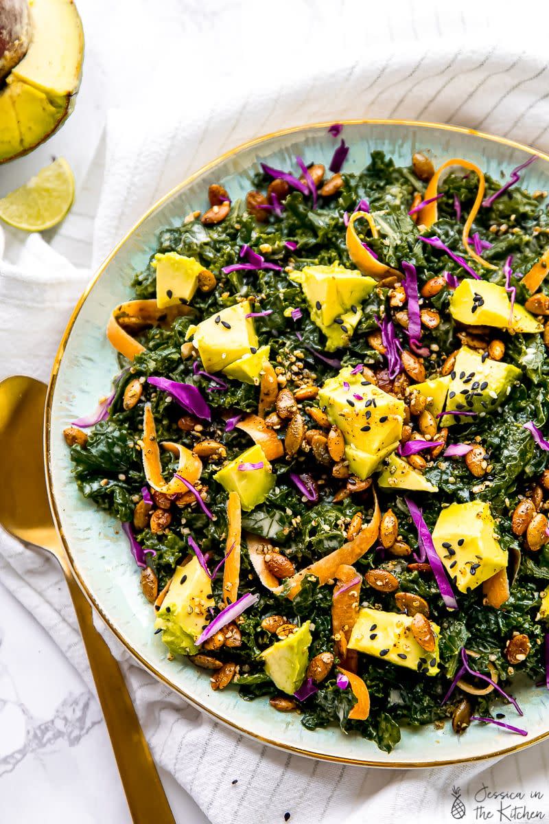 Kale Salad With Sesame Tahini Dressing