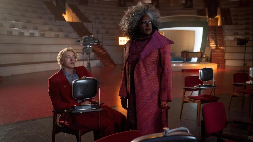 Tom Blyth and Viola Davis in The Hunger Games: The Ballad of Songbirds and Snakes